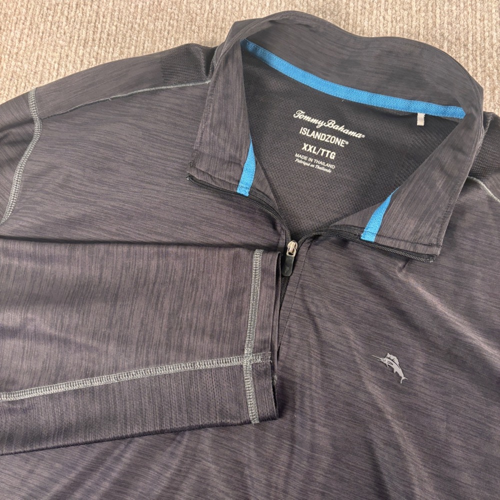 Tommy Bahama Black Island Zone Lightweight 1/4 Zip Pullover Men's Size XXL EUC